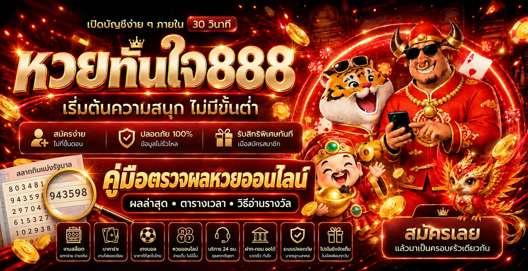 หวยทันใจ888 | คู่มือตรวจผลหวยออนไลน์ล่าสุด